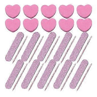 Nail Buffer Blocks for Polishing 100Sets Pink Nail Tools Manicure Kit