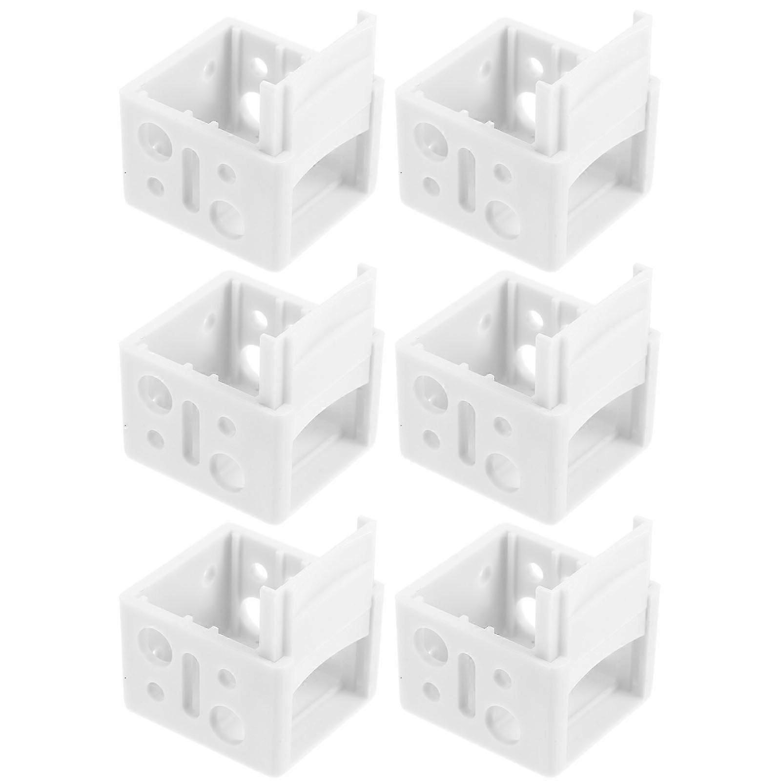 White Plastic Window Blind Brackets 6Pcs Quick Install Blind Fixing Brackets for Home Use