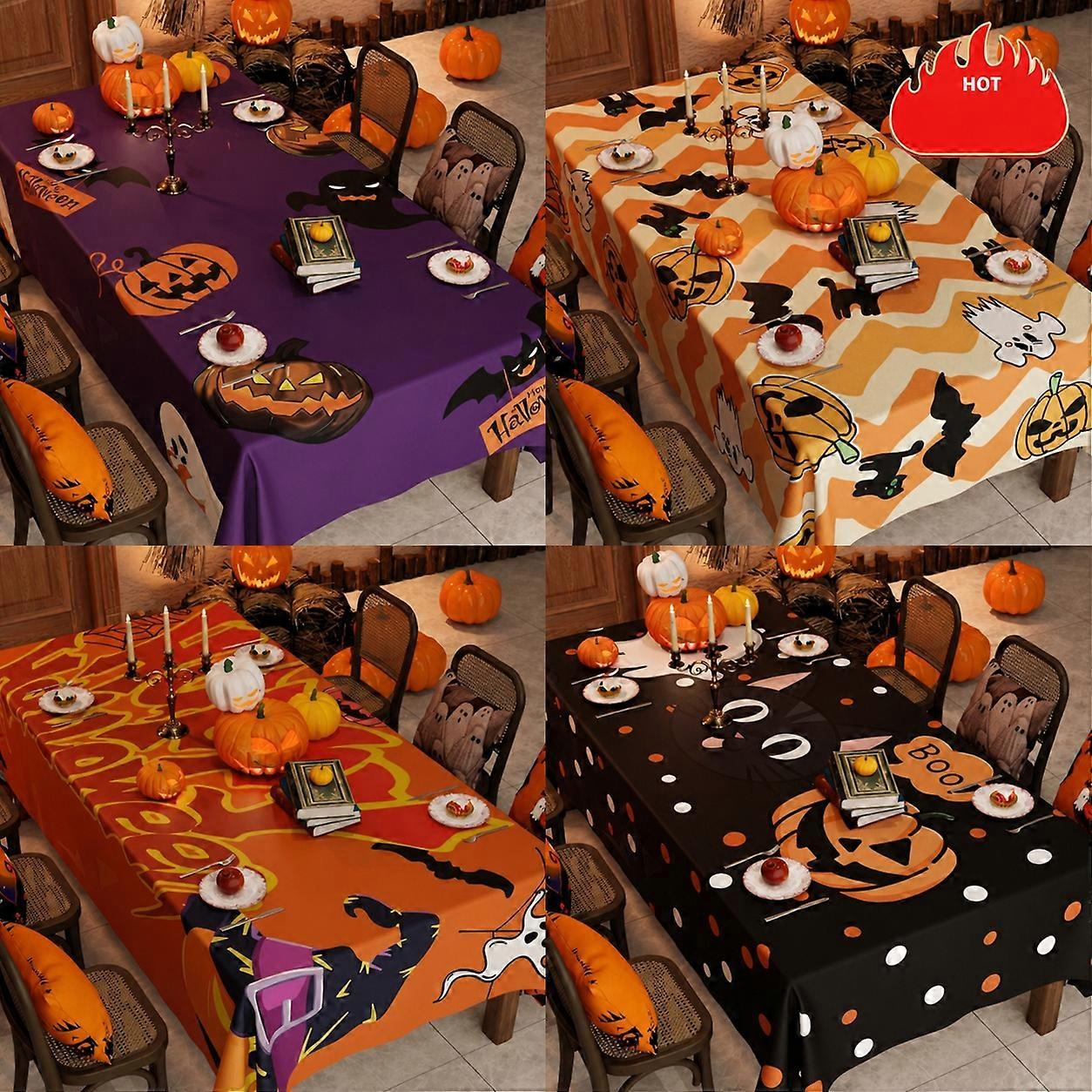 Heat-Resistant Oil-Proof Tablecloth for Halloween Rectangular Party Tables