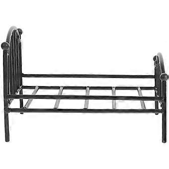 Mini House Bed Metal Frame for Decoration 4Pcs Black