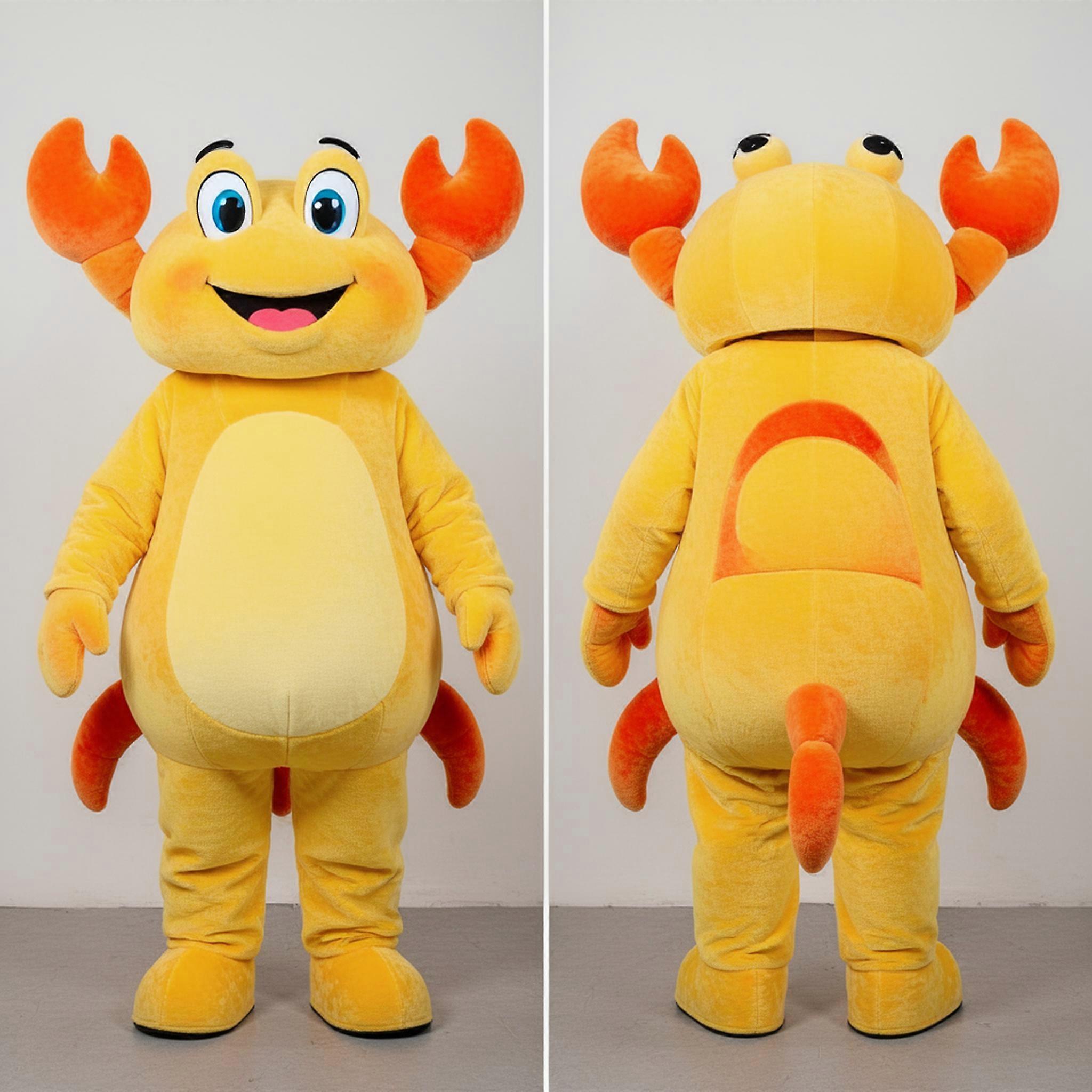 MASTICOT Bright Yellow Cuddly Crab Mascot With Rounded Contours