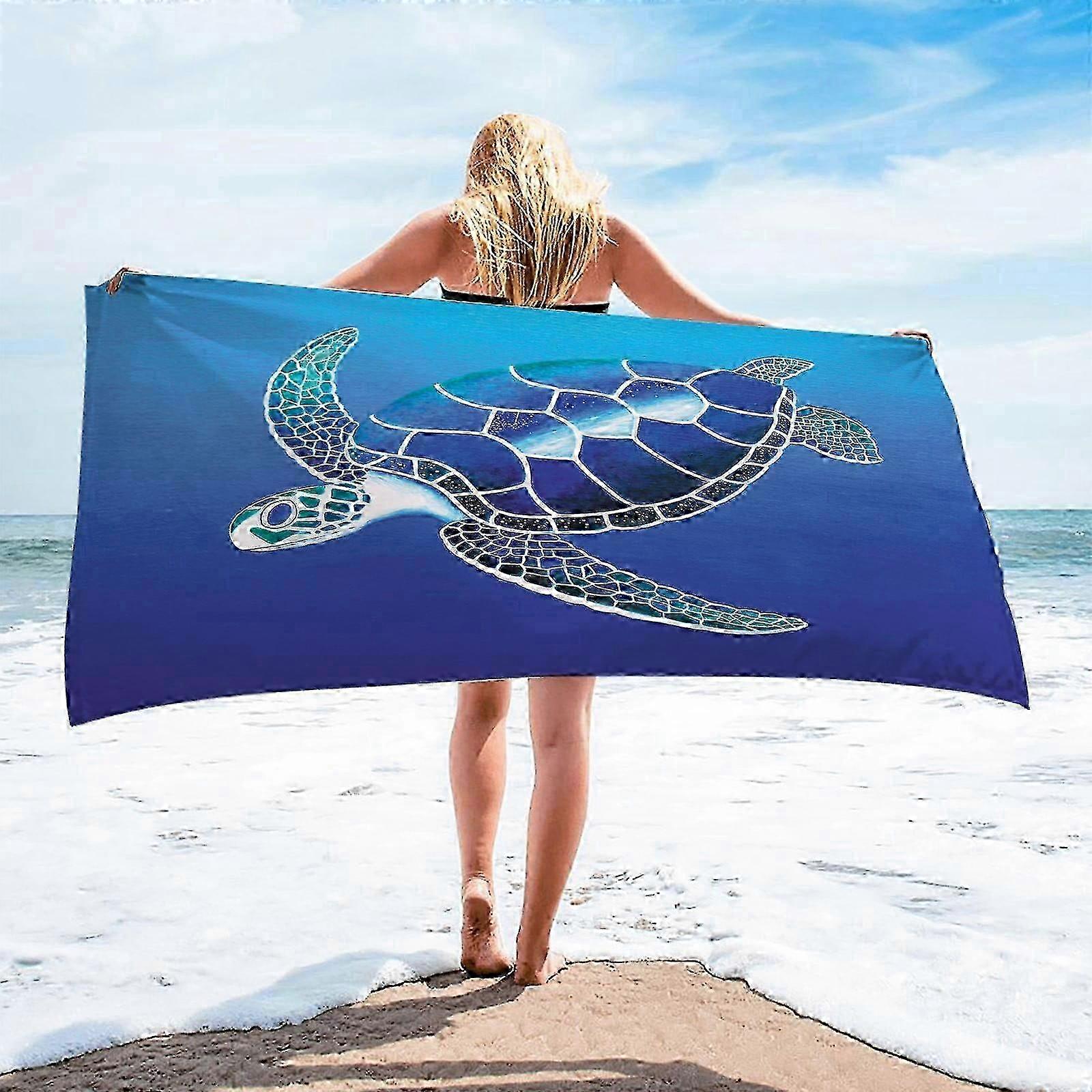 Sea Turtle Print Sand-Resistant Towel