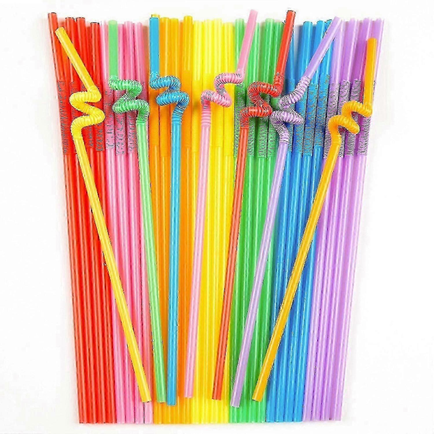 Canudos flexíveis descartáveis, canudos extra longos de 13 polegadas para decorações de festas