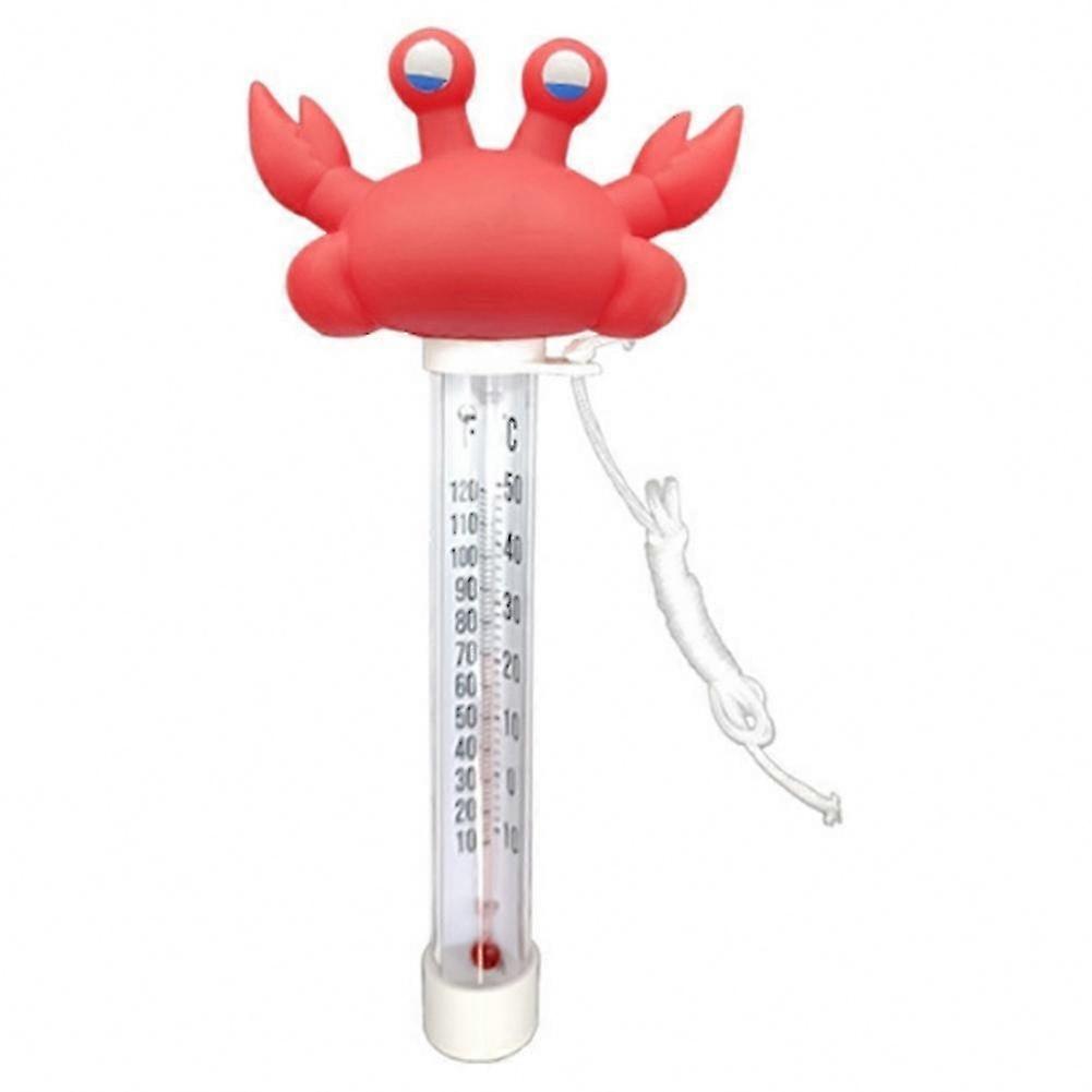 For Swimming Pools & Spas: Floating Pool & Aquarium Thermometer with Easy-Read Display & String