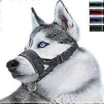 Muselière pour chien avec sangle de tête, modèle anti-retrait, pour chiens de petite, moyenne et grande taille (taille S), noire, ajustement sécurisé.