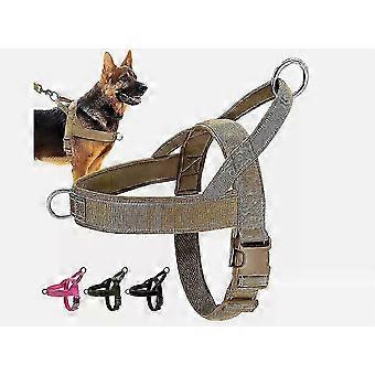 Tactical No Pull Dog Harness in Reflective Nylon Vest Style with Front Clip for Medium and Large Dogs