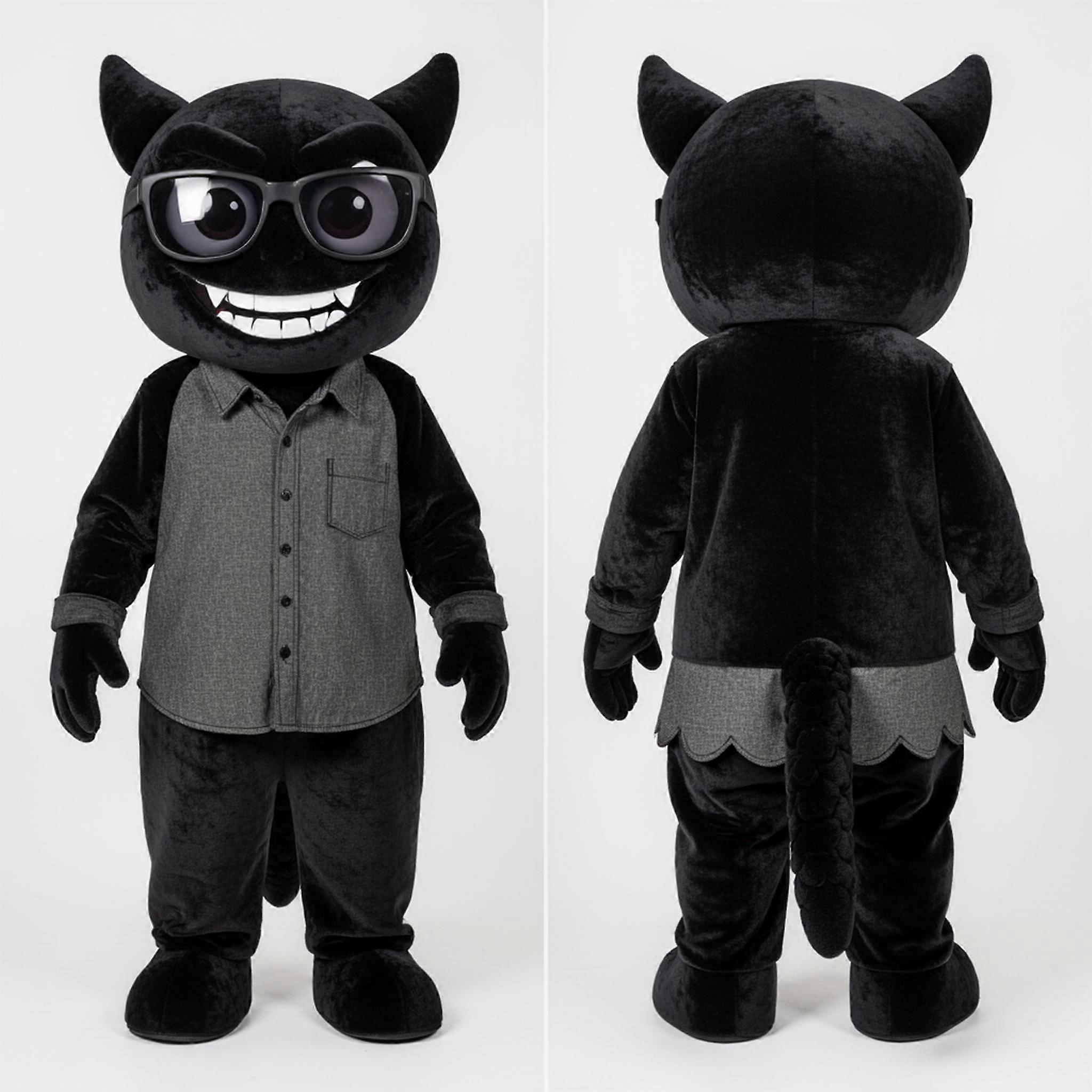 MASTICOT Midnight Black Mischievous Demon Mascot