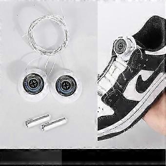 One shoelace with a rotating buckle. No need to tie shoelaces. Automatic shoelace buckle.
