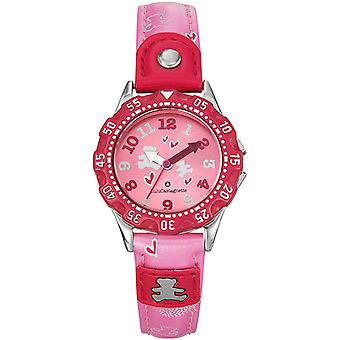 Lulucastagnette pointill's Quartz Analog Child Watch with Cowskin Bracelet 38583