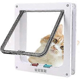 Cat Door with 4-Way Magnetic, Pet Door(xl-20 X 22 X 5.5cm, White)