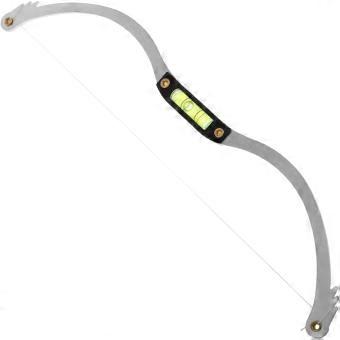 Silver Metal Eyebrow Measuring Ruler with Built-in Level