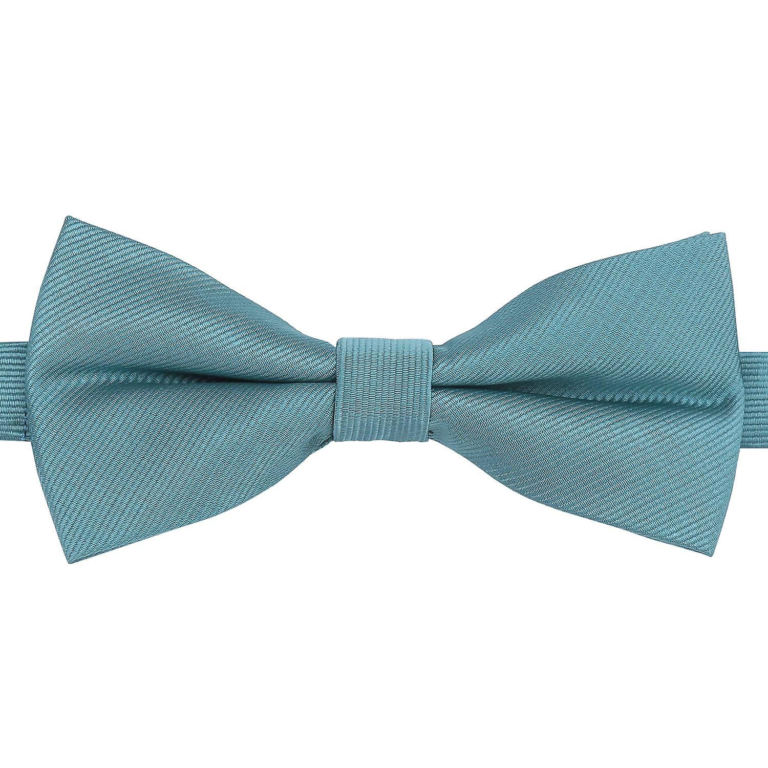Teal Plain Twill Pre-Tied Bow Tie