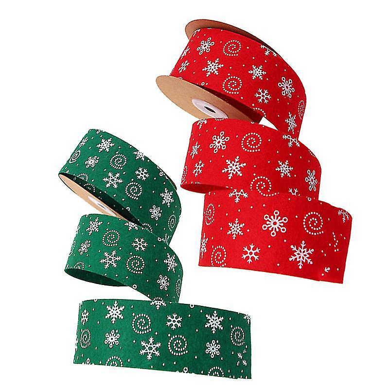 500X5cm Army Green Red Ribbons & Trim 2 Rolls Christmas Festival Crafting Ribbon For Making Bow Deco