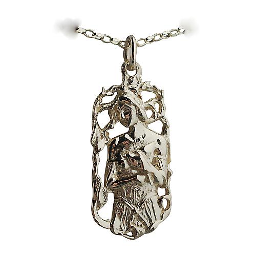 9ct Gold 33x17mm Virgo Zodiac Pendant with a belcher Chain 24 inches