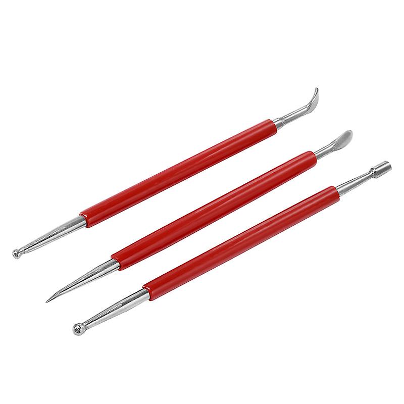 3PCS Leather Press Rub Tools Modeling Tools Leather Craft Tools Spoon Leather Engraving Tools
