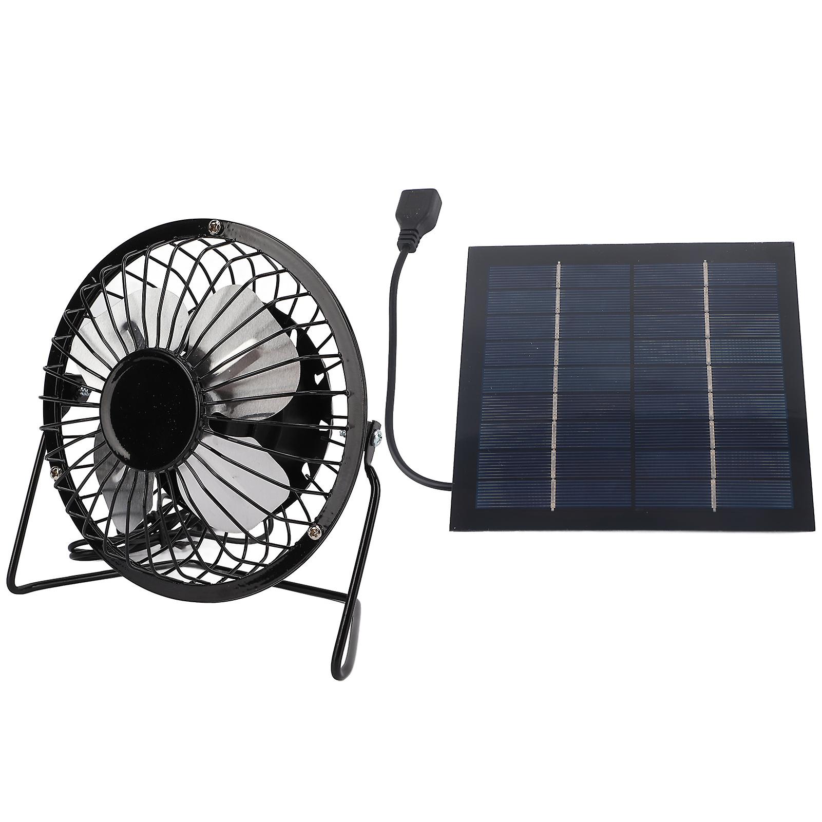 Solar USB Cooling Fan Power Bank Fan,5W Mini Solar Panel W Solar Panel Powered Fan Solar Panel Powered USB Iron Fan Solid Performance
