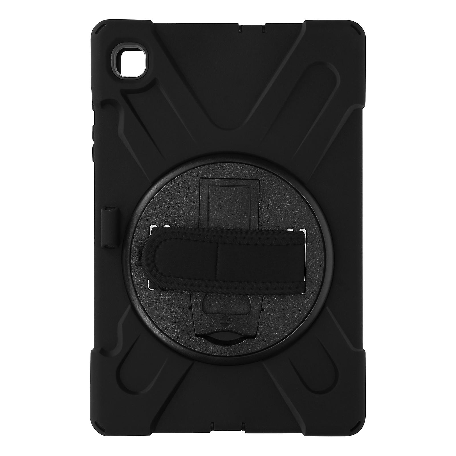 Case Tab S6 Lite Hybride Poignée Rotative Bandoulière Noir