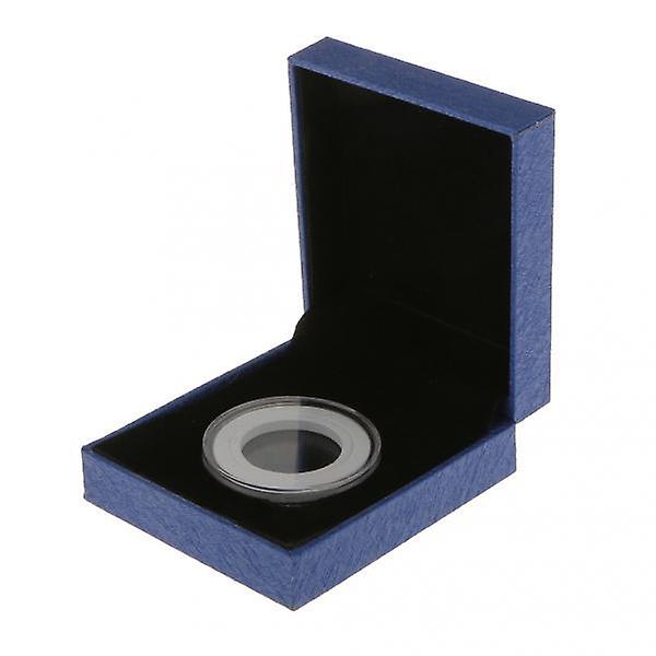 2pcs Fancy Single Coin Holder Display for 38MM Commemorative Coins Box Blue