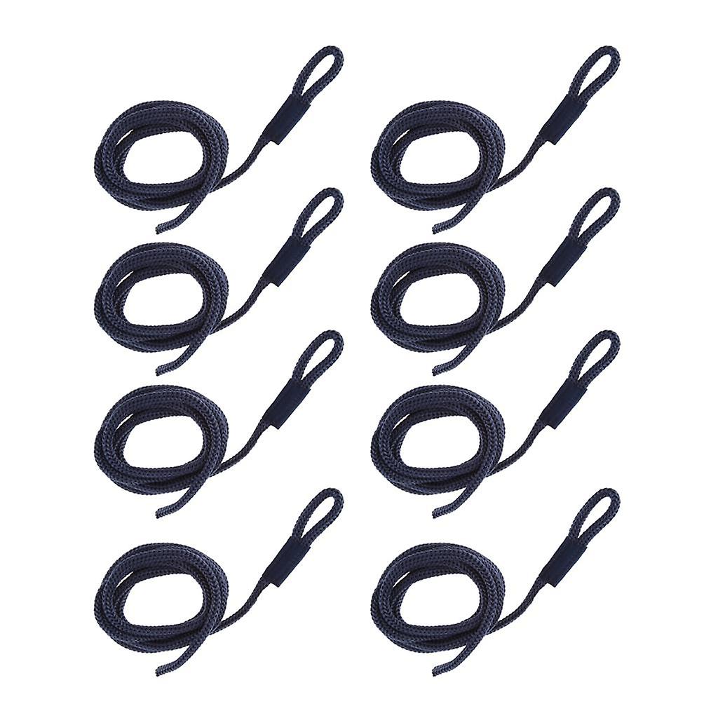 8 Pieces Boat Fender Lines 1/4'' x 5' Bumper Whips Rope Docking Blue