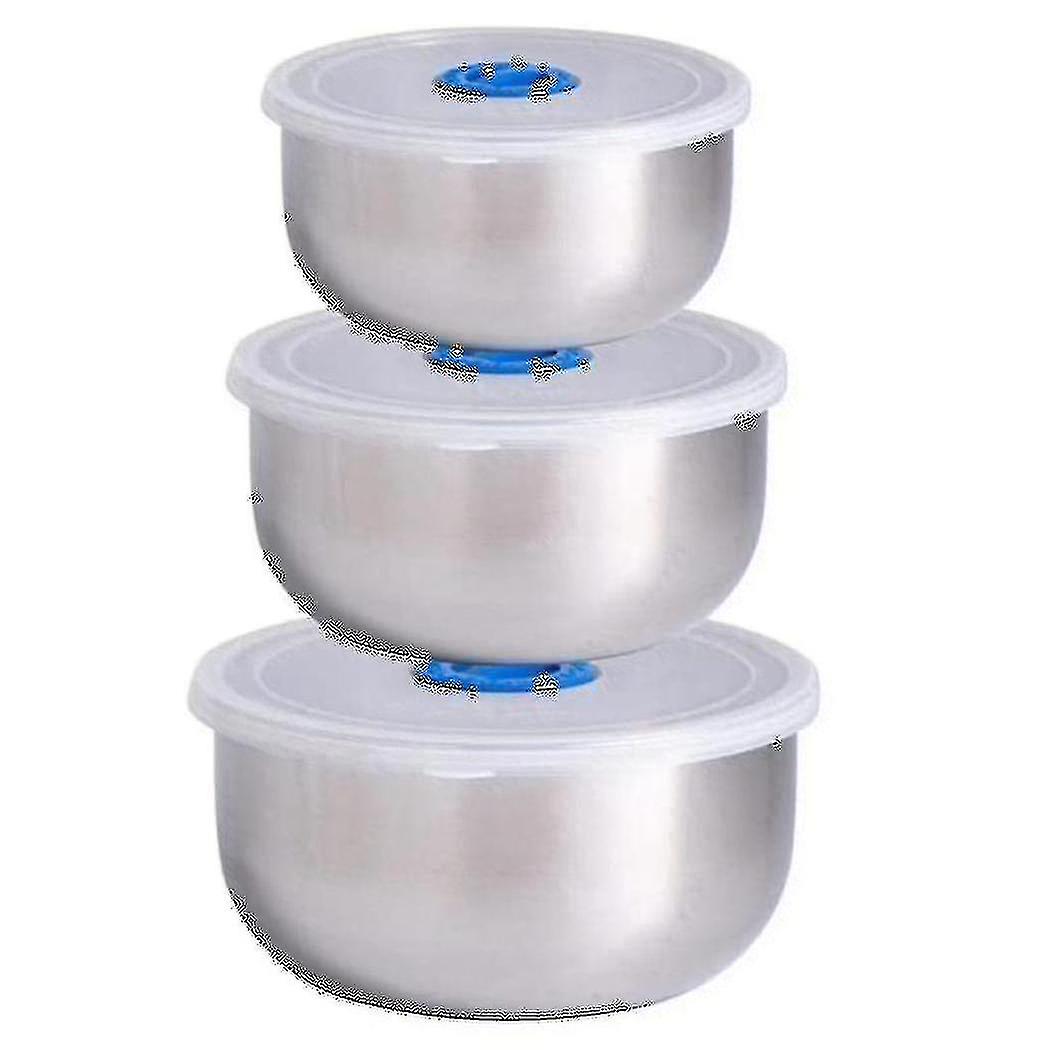 3 Pcs Mixing Bowl,stainless Steel With Lids,for Kitchen Mixing,etc