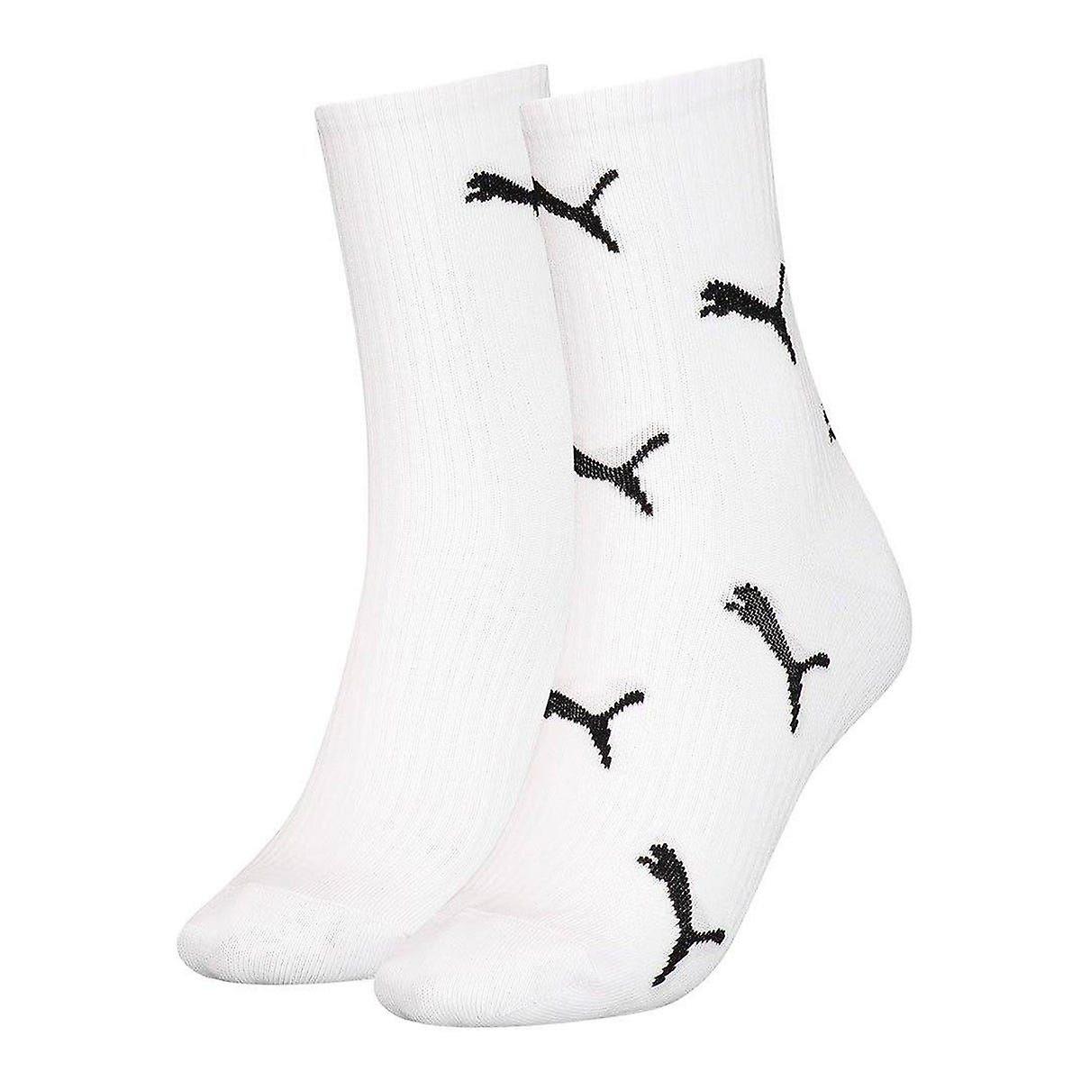 Puma 2Pck Cat Logo Womens White Socks