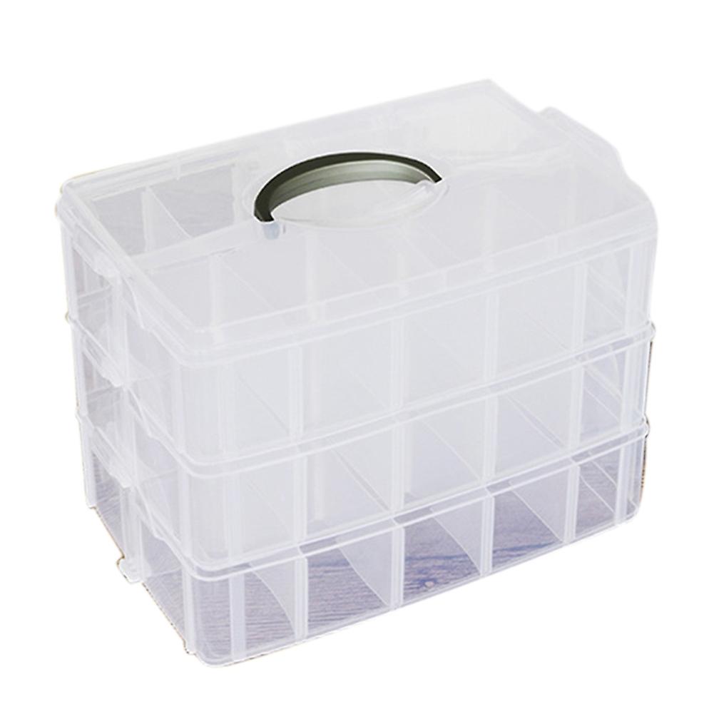 3 Layer Clear Jewelry Bead Pills Craft Storage Organizer Compartment Box Case