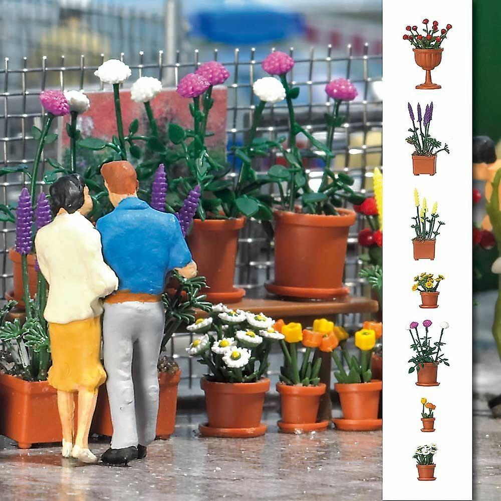 Busch BUS1209 Kit to build 20 Flowerpots with flowers OO (1/76) Plants & flowers Scale model