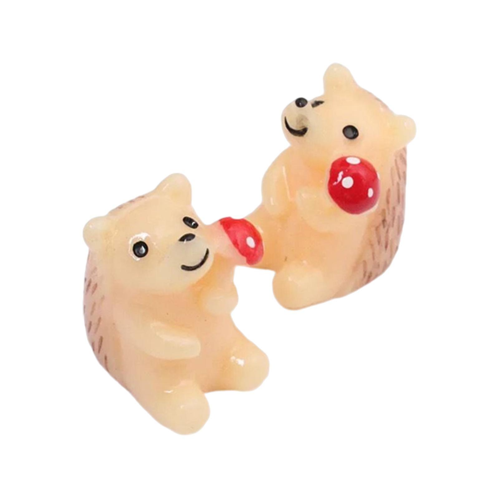 2x miniatyr igelkott staty figur samlarobjekt för vardagsrumsbord