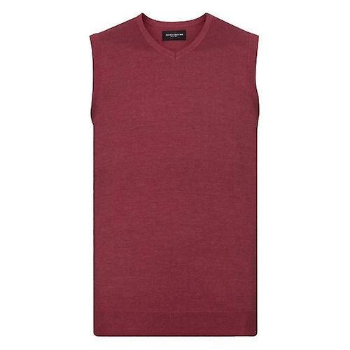 Moletom masculino sem mangas com decote em V e malha da Russell Collection