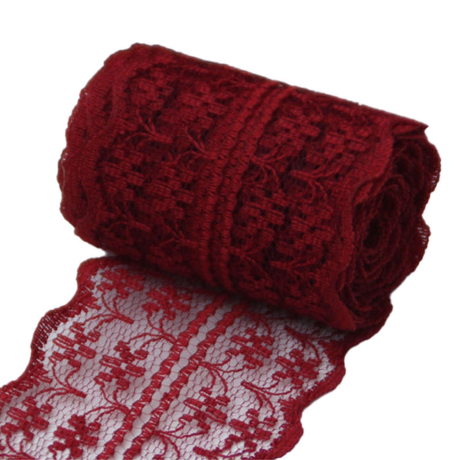 10m Lace Ribbon Roll 4.5cm Wide Non-Elastic Colorful Lace DIY Embroidery Decoration for Sewing