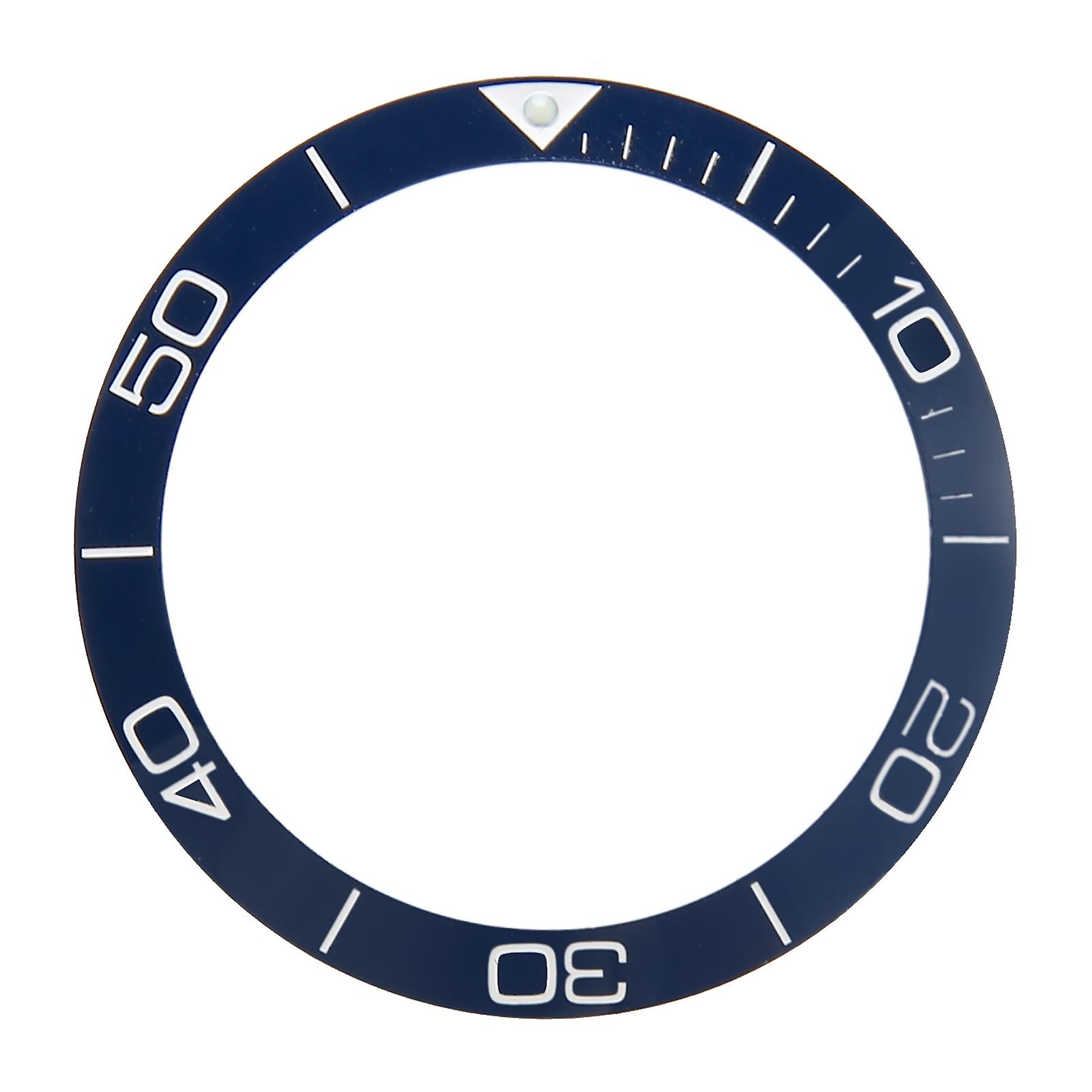 38.6mm Ceramic Watch Bezel Ring Replacement Insert Blue Base White Digit Dotted Line Professional Repair Accessory