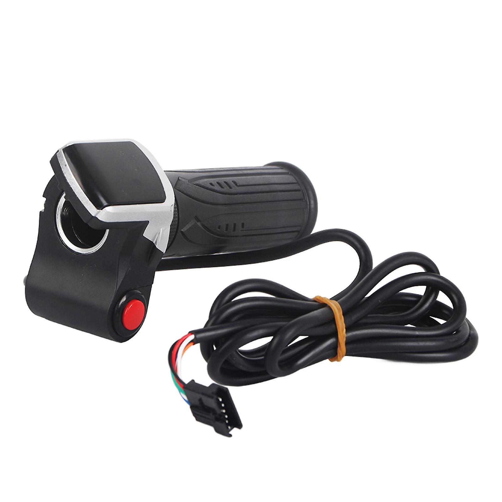BOROCO Electric Bicycle Throttle Grip, LCD Electric Quantity Display with Switch Throttle Grip Ergonomic Design EBike Speed Governing Throttle Grip