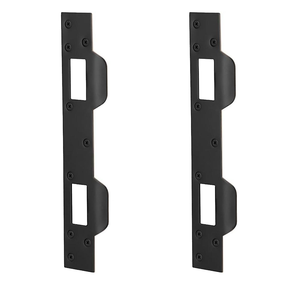 Door Strike Plate Double Holes, Heavy-Duty Latch Reinforcement Plate for Door Handle and Deadbolt (