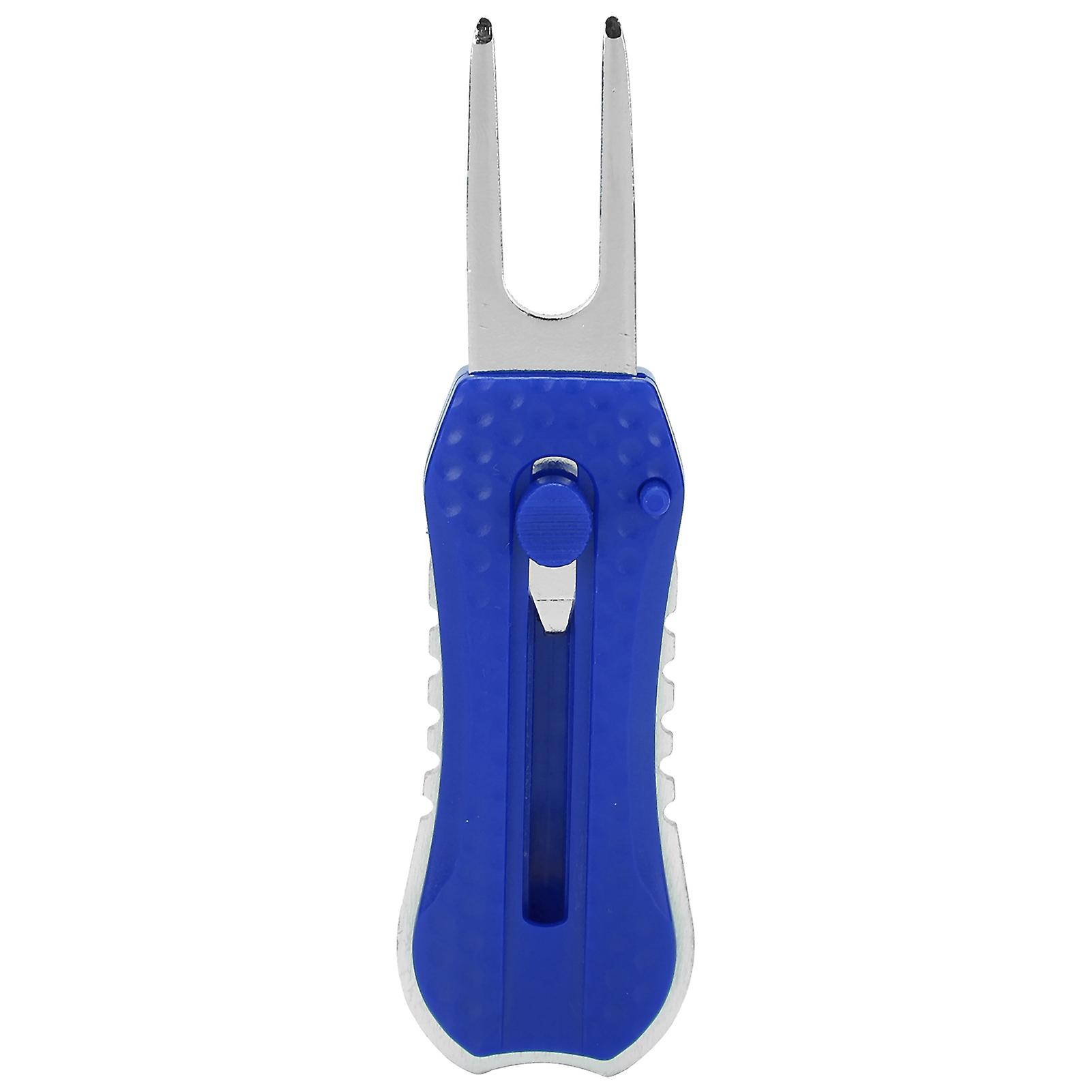 Golf Fork Golf Divot Repair Spring Tool Pitchfork Cleaner Putting Green Fork Training AidsBlue