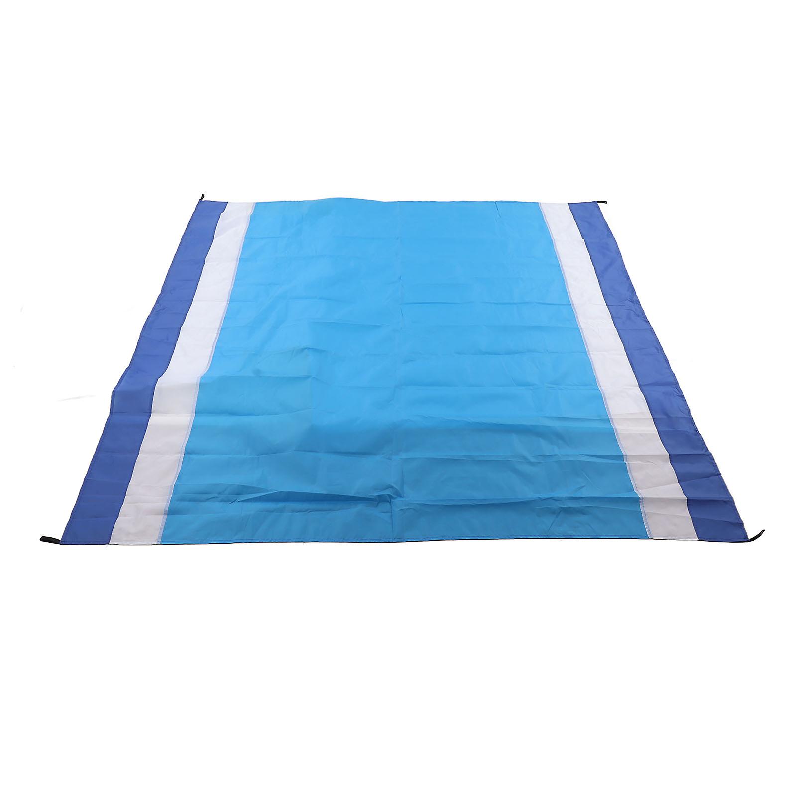 Portable Picnic Mat 200x210cm Waterproof Foldable Blue Stripes