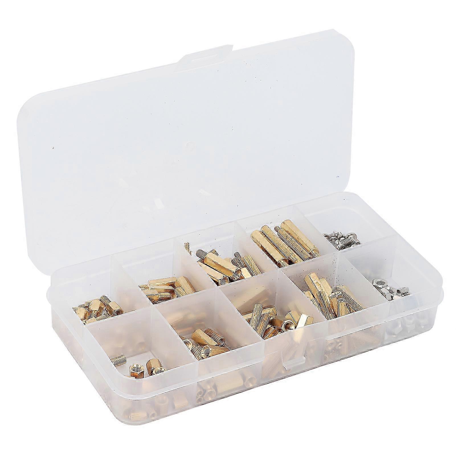 240Pcs Brass M2 M3 Hex Standoff Nut Screw Kit for Communication Office Equipment Electronic