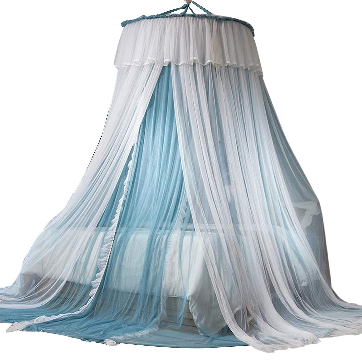 1 Set Princess Bed Perdea Double Layer Round Dome Ceiling Hanging Soft Sheer Mesh Dantelă Girl Dormitor
