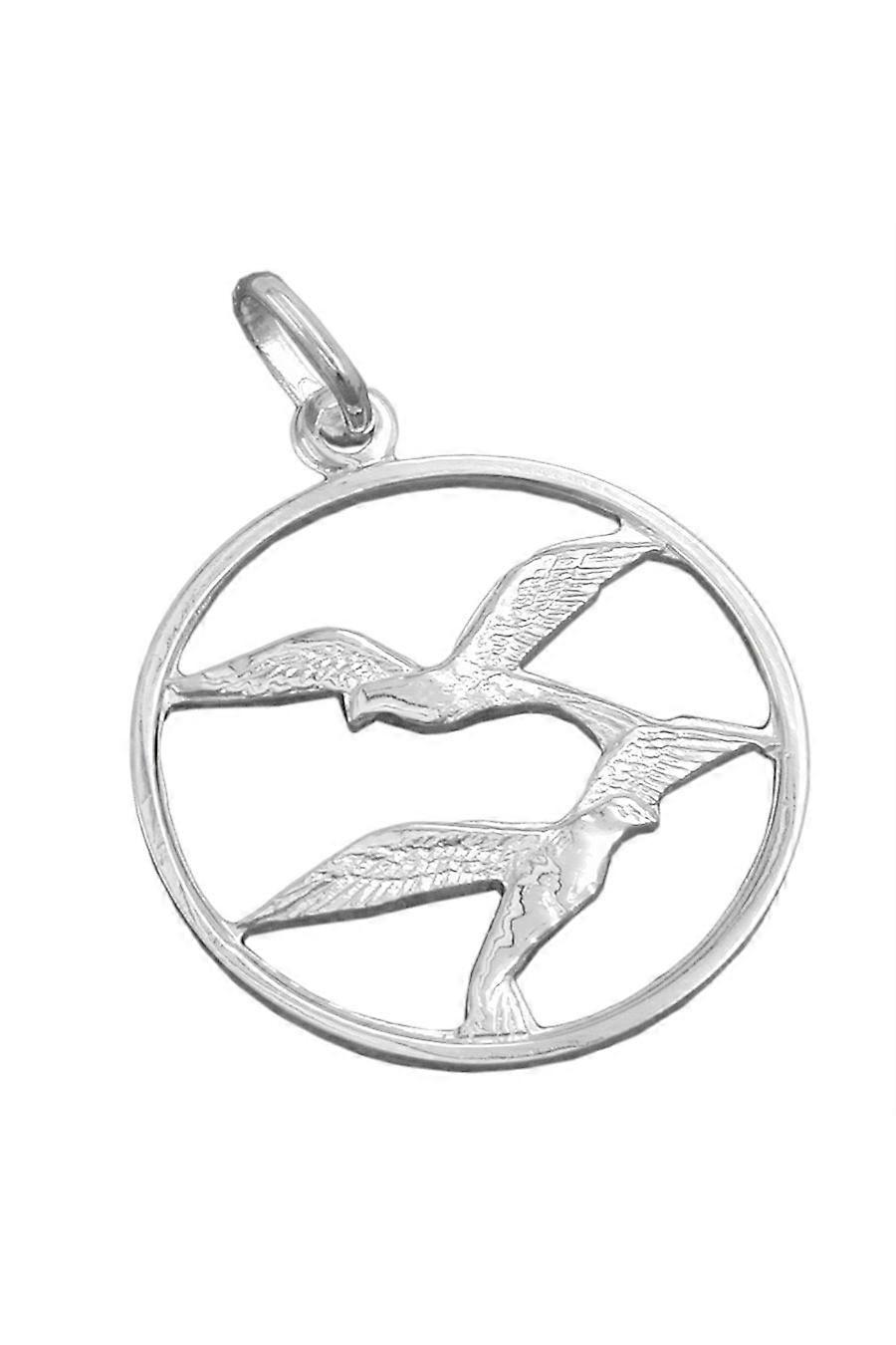 Pendant 2 Flying Birds,silver 925 - Gl90940