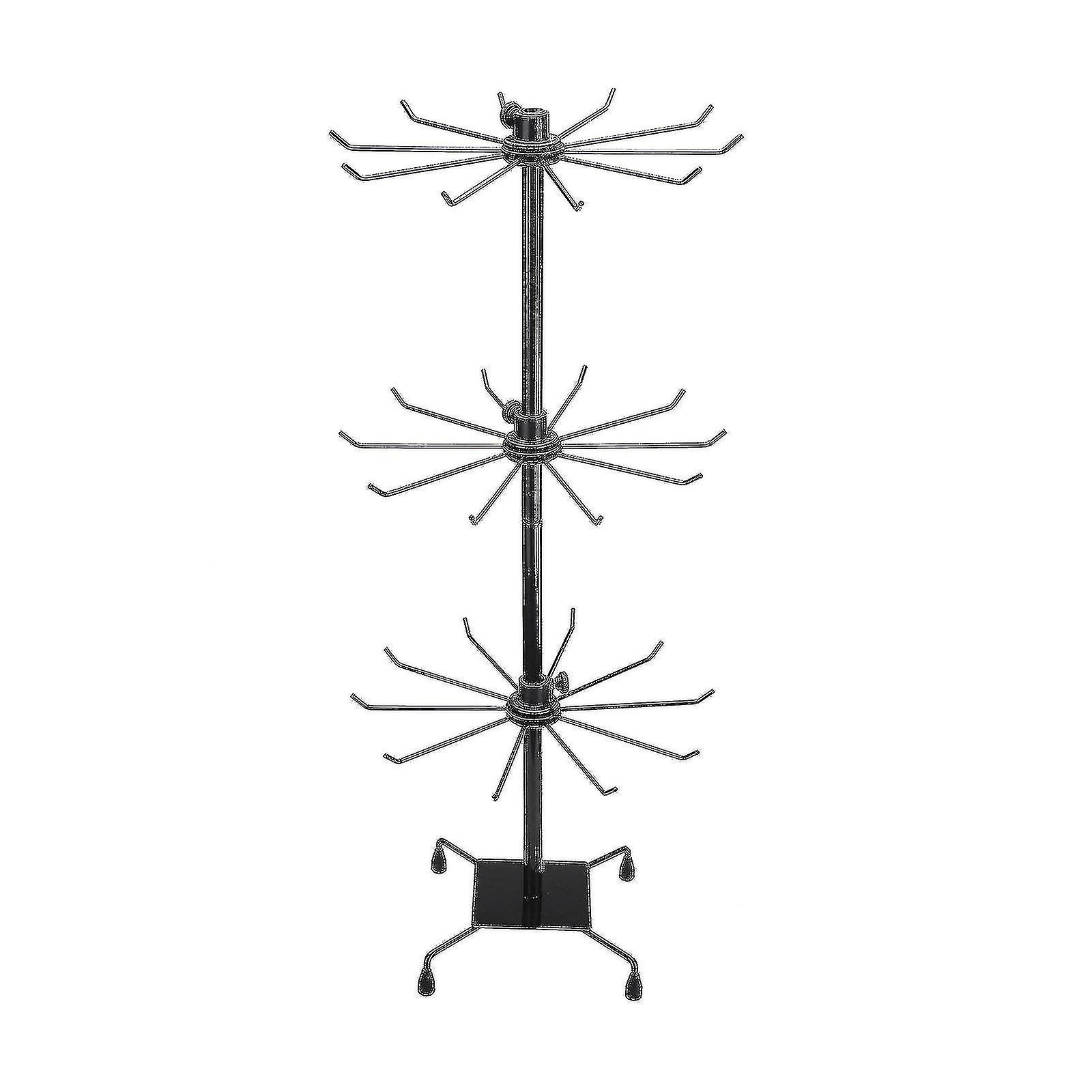 Display Stand 3 Tiers Counter Top Spinner Rack Jewelry Organizer Tower Necklace Tree Display Stand, Rack Revolving Countertop Display for Rings