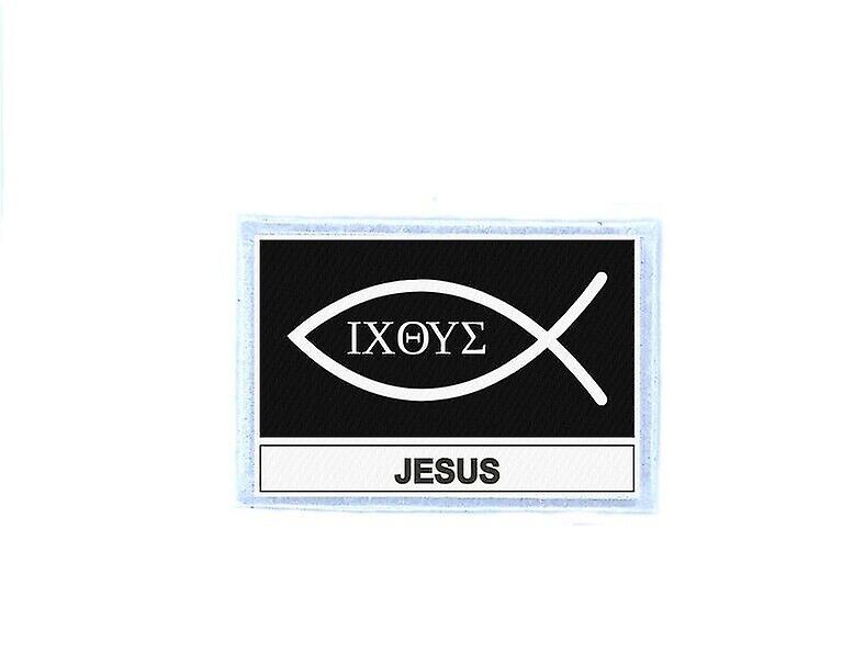 Ecusson patch badge prints flag ixoye jesus poisso, Chretien