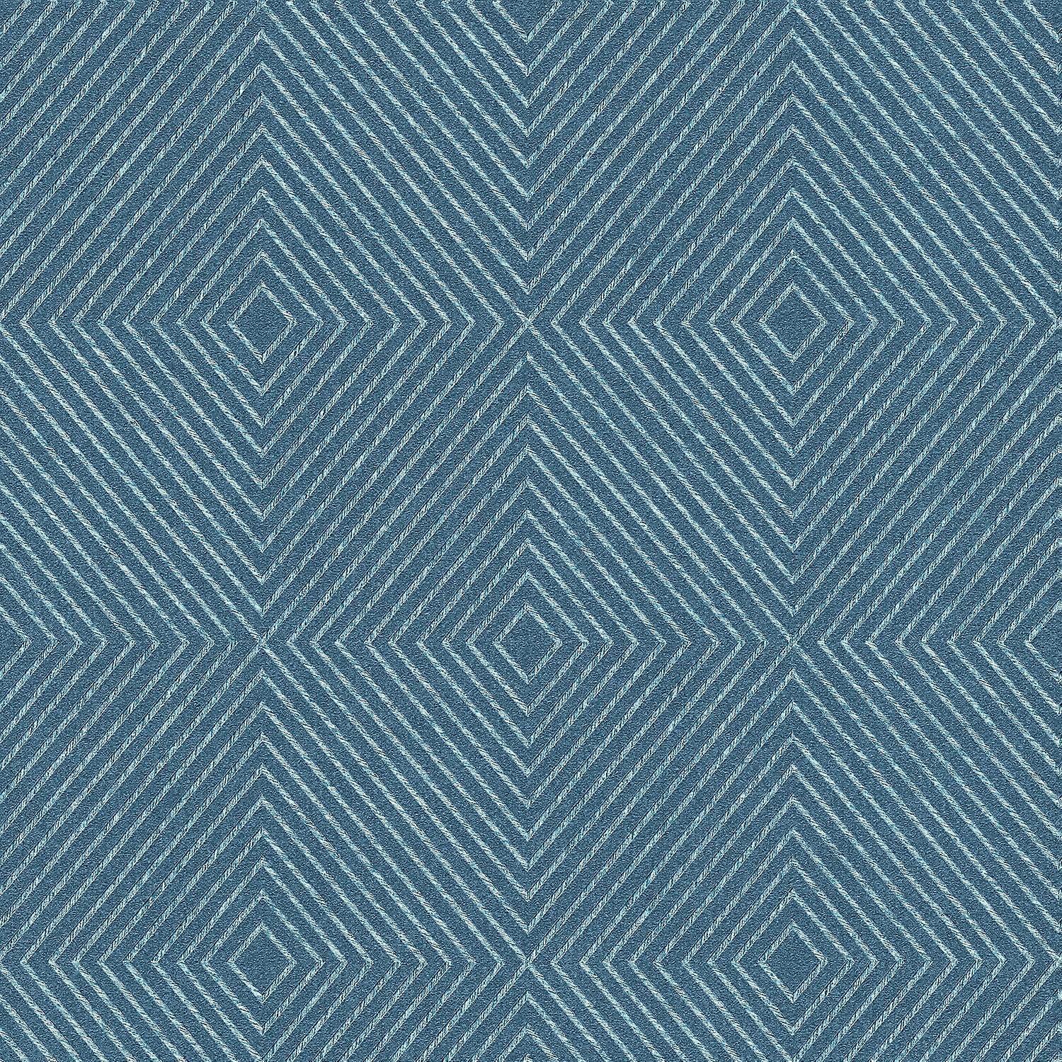 Graphic non-woven wallpaper wall Profhome 369264-GU slightly textured with graphical pattern matt blue silver
