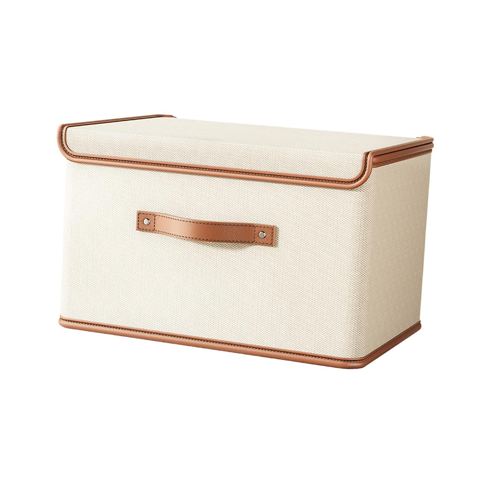 Contenitore con coperchio Organizer pieghevole per trapunte Cuscini Armadio beige 37x27x26cm