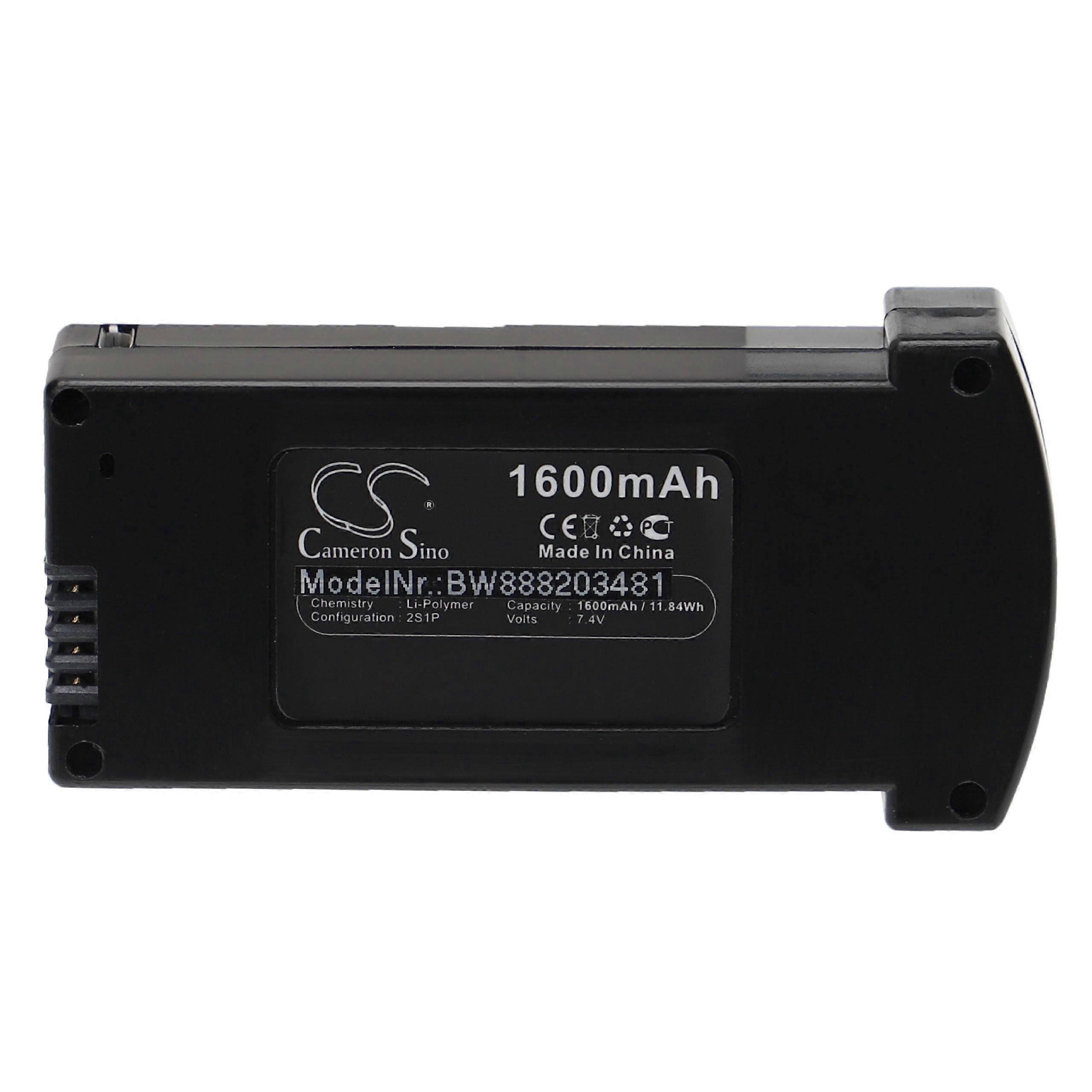 Batterie vhbw compatible avec Eachine E520, E520S drone multicoptère quadricoptère (1600mAh, 7.4V, Li-polymère)