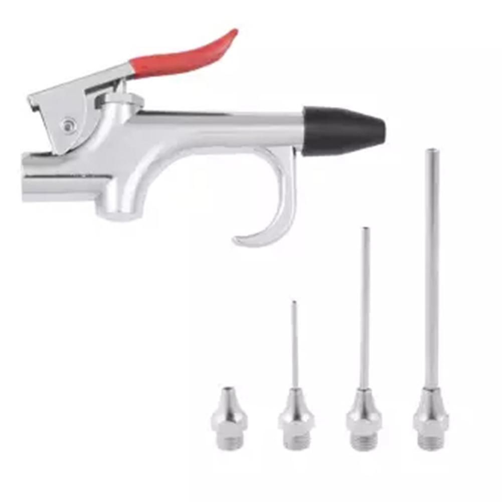 Delaman 5pc Air Blow Gun Accessory Kit,Air Blow Gun, Air Compressor, Connection Air Nozzle Blow Gun Set Zinc Alloy Air Compressor Blower Tool Kit