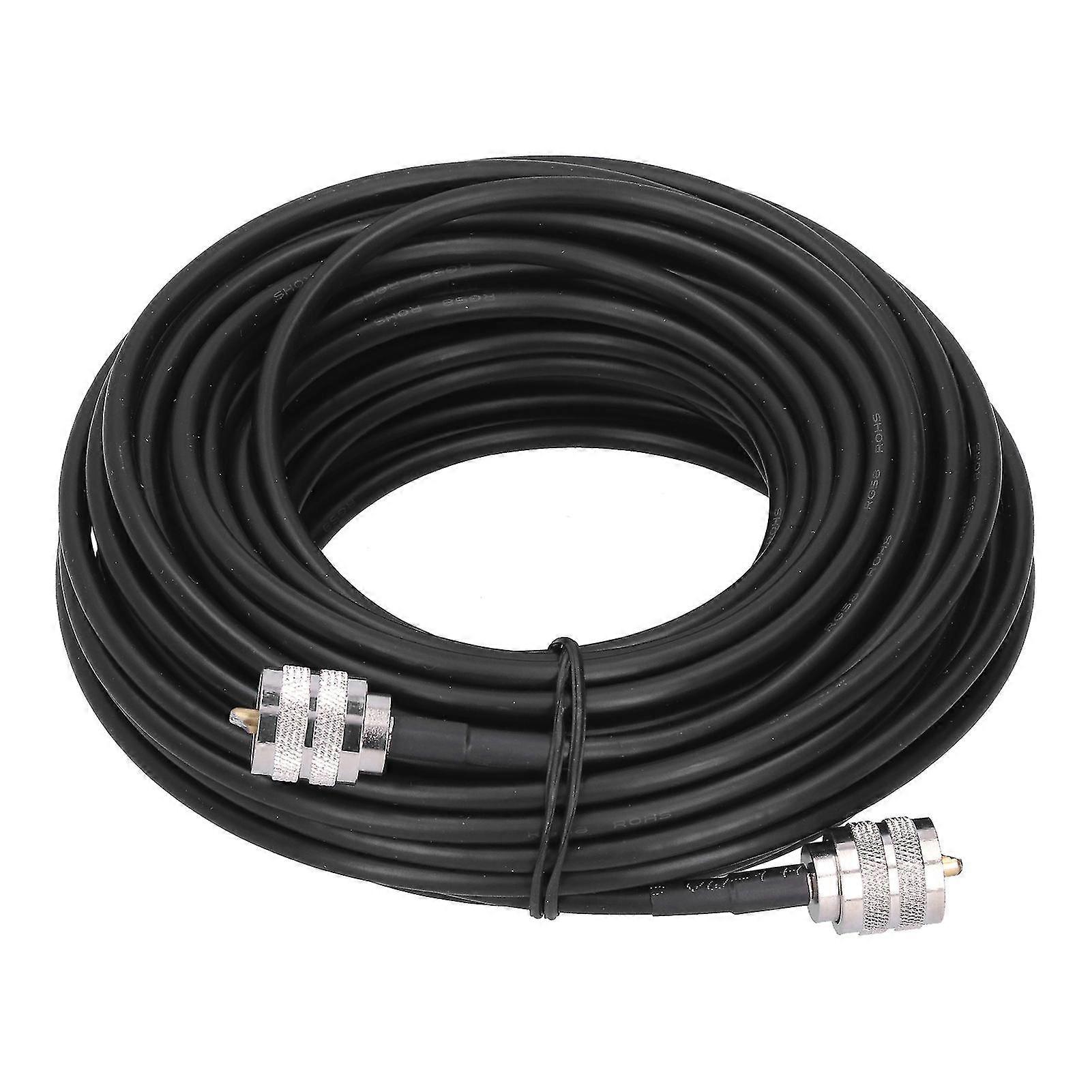 黑色 RG58 同轴电缆,带 UHF 公头转 PL259 连接器 - 15M 用于电子元件
