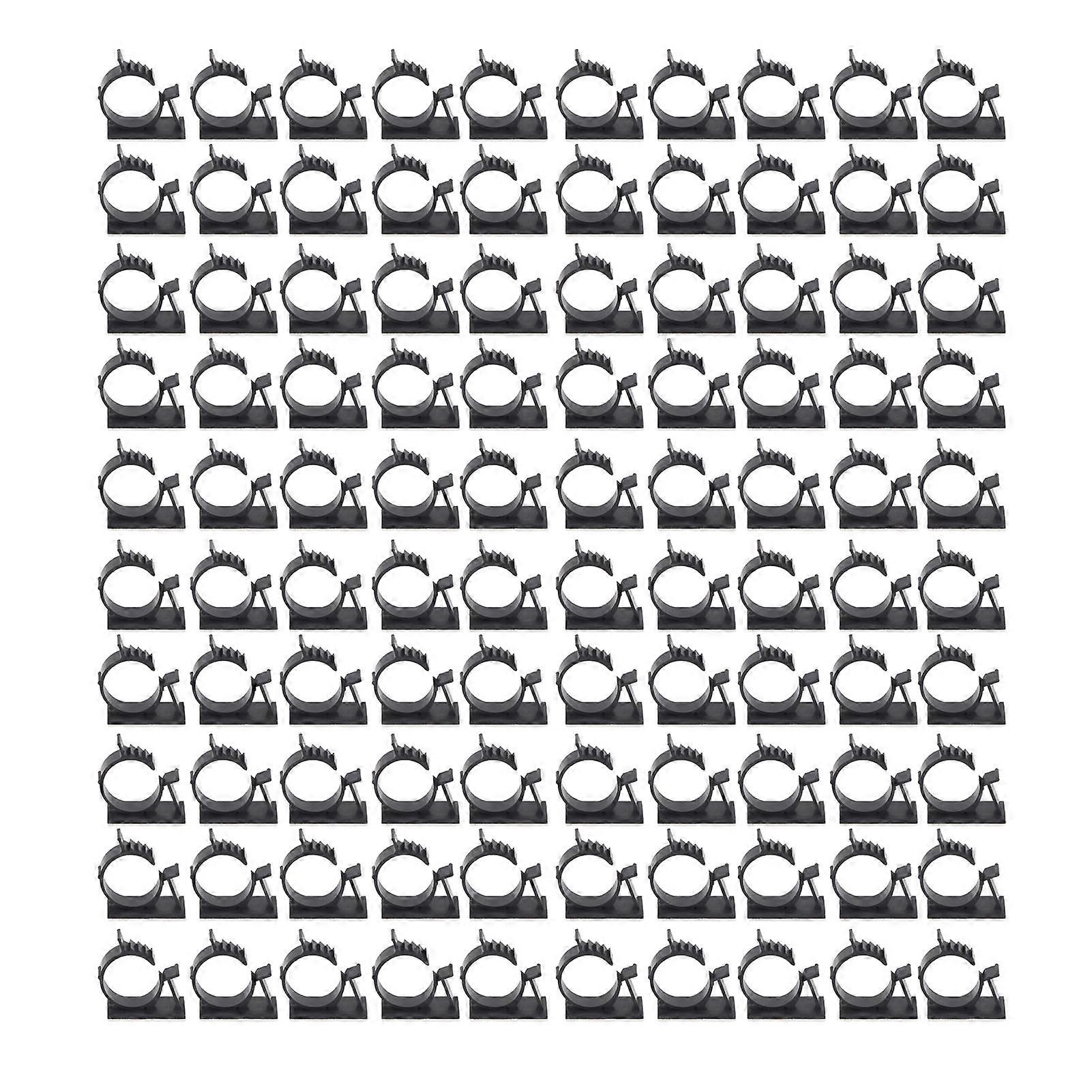 100PCS Adhesive Cable Tie Holder Wire Management Clips Adjustable Cable Organizer Black