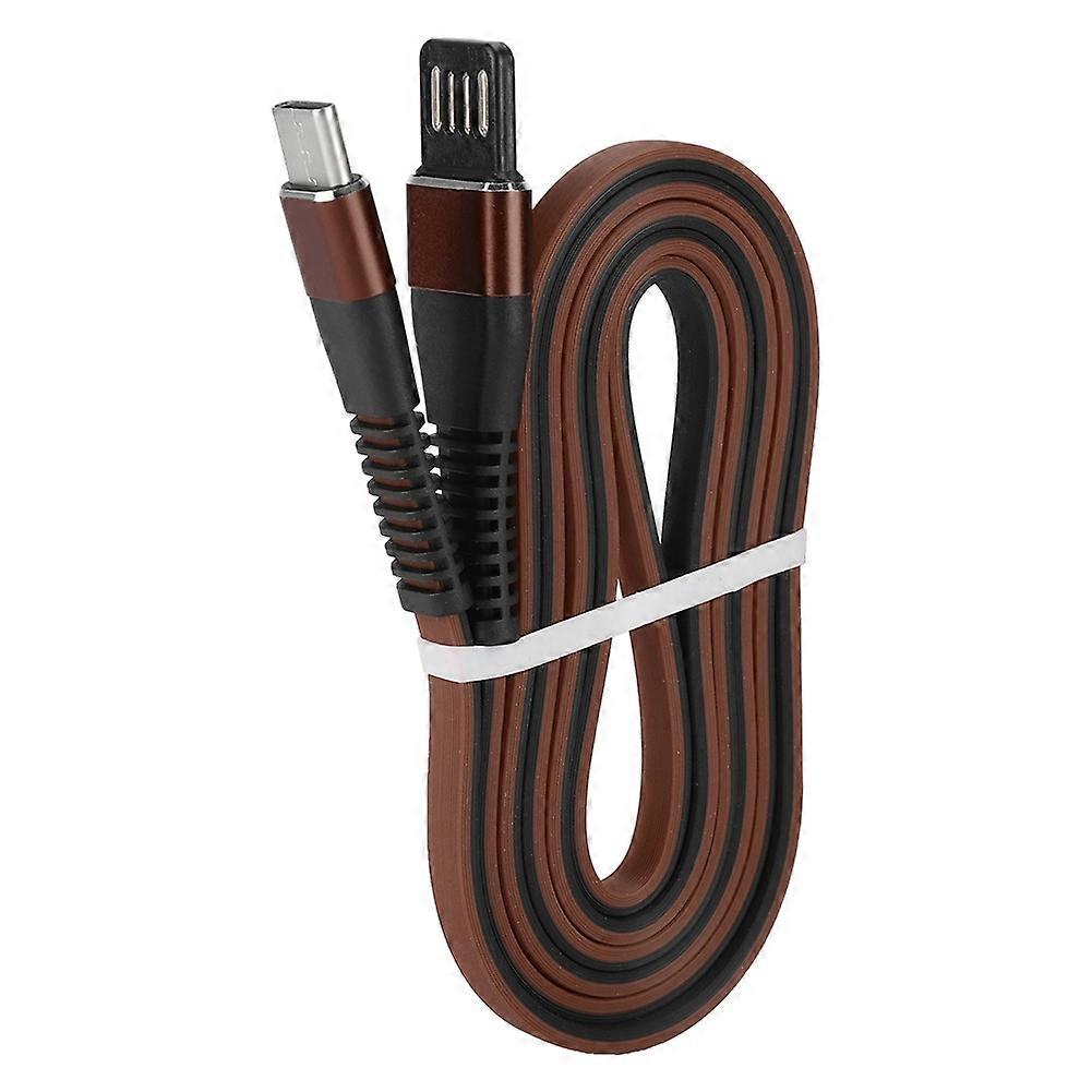 1m/3.3ft Double Sided TypeC Interface Data Cable Fast Charging Flat(Brown Black)