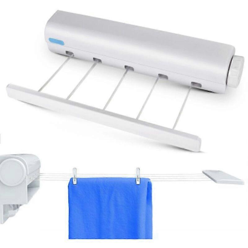 Automatic retractable clothesline with five spring-loaded wires
