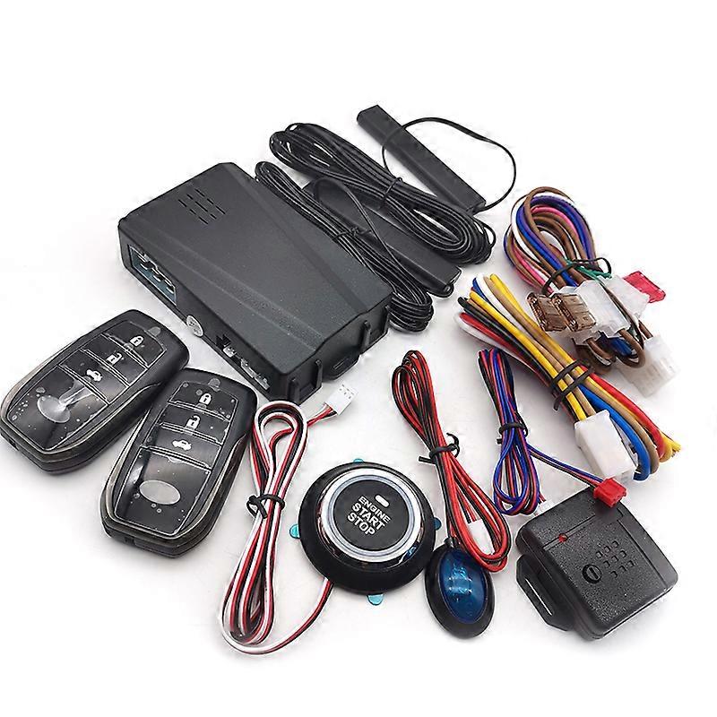 12V Car Key Blade Keyless Entry System Engine Start Alarm System Push One-button Start System Remote Car Starter Stop