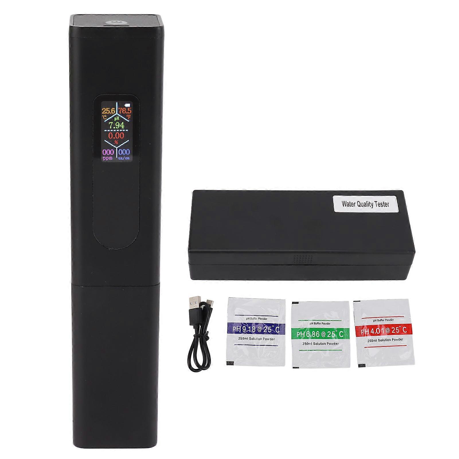 5 in 1 Water Quality Tester Salinity PH Temperature TDS EC Testing Meter LCD Screen Water Detector NO.2880